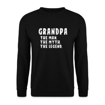 Grandpa The Man The Myth The Legend | Grandparents - Unisex Sweatshirt - black - Front - Alina (178cm) & Michal (187cm)