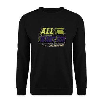 idée présente père noël vélo lune dictons génial - Sweat-shirt Unisexe - noir - Devant - Alina (178cm) & Michal (187cm)
