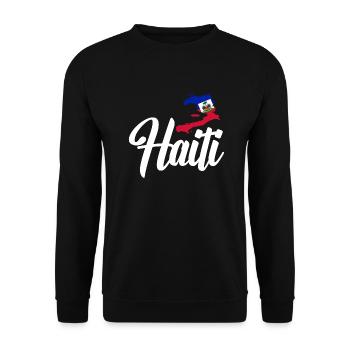 Haïti drapeau haïtien Ayiti haïtien je cadeau - Sweat-shirt Unisexe - noir - Devant - Alina (178cm) & Michal (187cm)