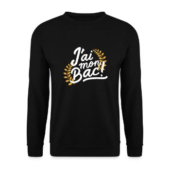 J'ai mon bac - Sweat-shirt Unisexe - noir - Devant - Alina (178cm) & Michal (187cm)