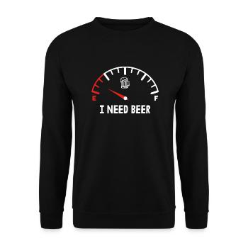 Funny I Need Beer| Bavarian - Unisex Sweatshirt - black - Front - Alina (178cm) & Michal (187cm)