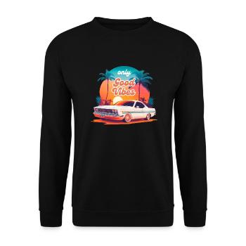 Design Rétro d’été - Sweat-shirt Unisexe - noir - Devant - Alina (178cm) & Michal (187cm)