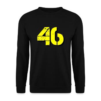 46 number - Unisex Sweatshirt - black - Front - Alina (178cm) & Michal (187cm)