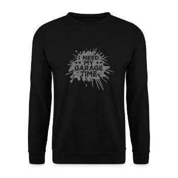 J’ai besoin de mon temps de garage drôle de mécanicien disant - Sweat-shirt Unisexe - noir - Devant - Alina (178cm) & Michal (187cm)