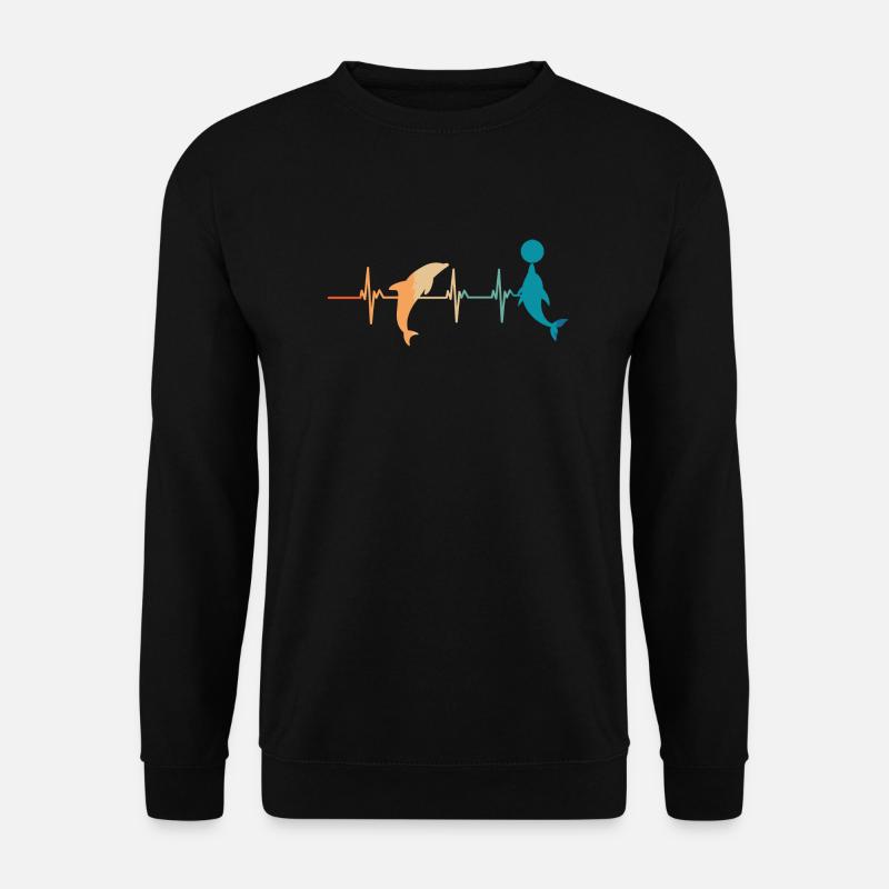Delphin-Herzschlag - Unisex Pullover - Schwarz