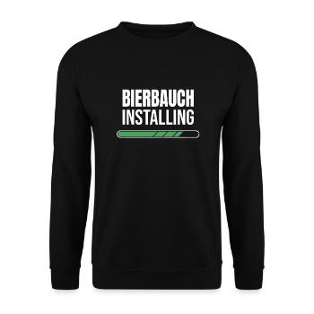 Bierbauch Installing - Loading Bar - Unisex Pullover - Schwarz - Vorne - Alina (178cm) & Michal (187cm)