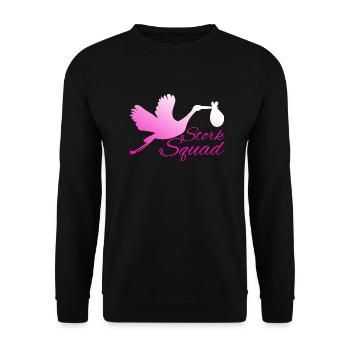 Stork Squad Labor & Delivery Nurse - Unisex Pullover - Schwarz - Vorne - Alina (178cm) & Michal (187cm)