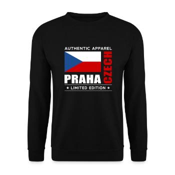 Praha - Unisex Pullover - Schwarz - Vorne - Alina (178cm) & Michal (187cm)