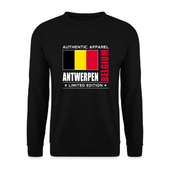 Antwerpen - Unisex Pullover - Schwarz - Vorne - Alina (178cm) & Michal (187cm)