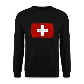 schweiz schweizer farben t-shirt design - Unisex Pullover - Schwarz - Vorne - Alina (178cm) & Michal (187cm)
