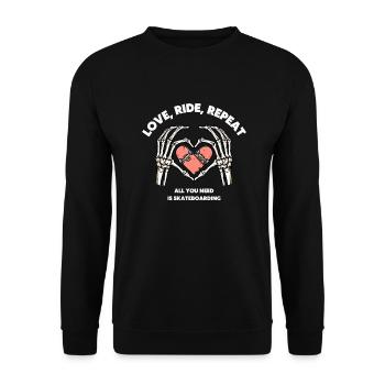 Liebe Skateboard - Unisex Pullover - Schwarz - Vorne - Alina (178cm) & Michal (187cm)