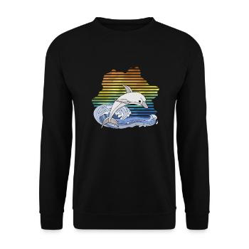 Delfin - Unisex Pullover - Schwarz - Vorne - Alina (178cm) & Michal (187cm)