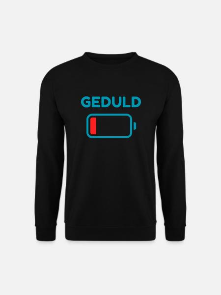 Geduld 1% Lustige Sprüche für Männer blau - Unisex Pullover - Schwarz