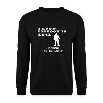 Bigfoot is Real - Unisex Sweatshirt - black - Front - Alina (178cm) & Michal (187cm)