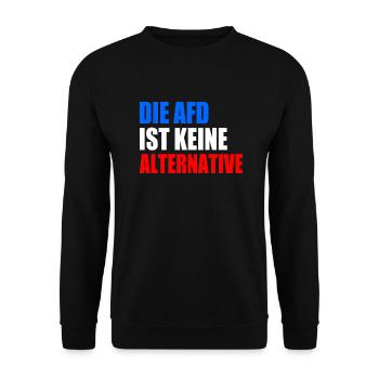 die afd ist keine alternative - Unisex Pullover - Schwarz - Vorne - Alina (178cm) & Michal (187cm)