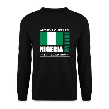 Nigeria - Unisex Pullover - Schwarz - Vorne - Alina (178cm) & Michal (187cm)