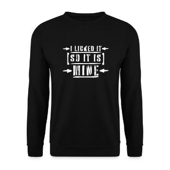 Je l’ai léché pour que ce soit le mien drôle de dire effronté - Sweat-shirt Unisexe - noir - Devant - Alina (178cm) & Michal (187cm)
