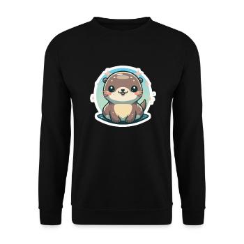 Sea Lion Lover - Unisex Sweatshirt - black - Front - Alina (178cm) & Michal (187cm)