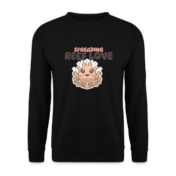 spreading reef love - Unisex Sweatshirt - black - Front - Alina (178cm) & Michal (187cm)