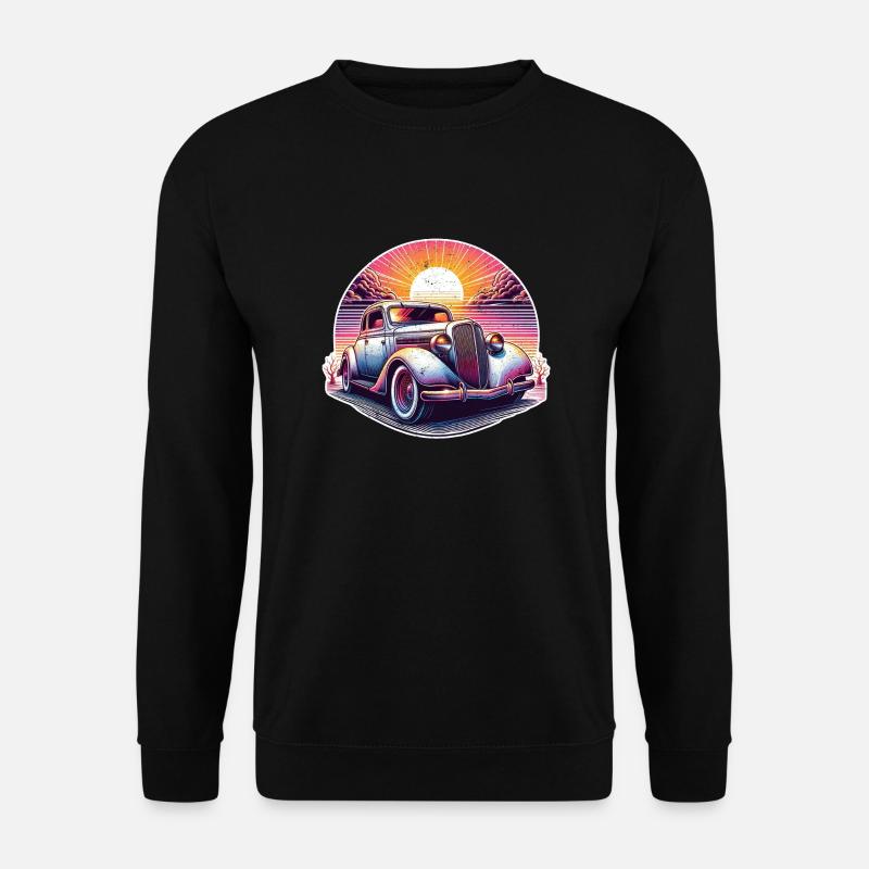 Oldtimer Sonnenuntergang - Unisex Pullover - Schwarz