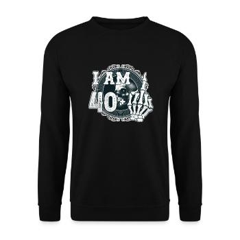 I'm 40 plus 1 middle finger Skull funny 41st - Unisex Sweatshirt - black - Front - Alina (178cm) & Michal (187cm)