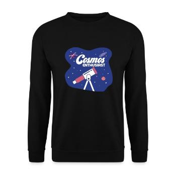 Cosmos Enthusiast Astronomy Telescope Stargazer - Unisex Pullover - Schwarz - Vorne - Alina (178cm) & Michal (187cm)
