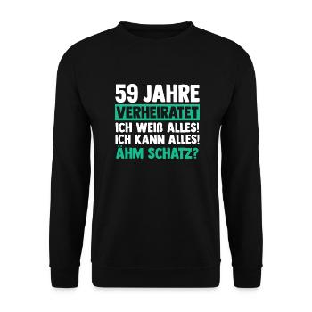 Mariage Mariage de marée 59 ans de mariage - Sweat-shirt Unisexe - noir - Devant - Alina (178cm) & Michal (187cm)