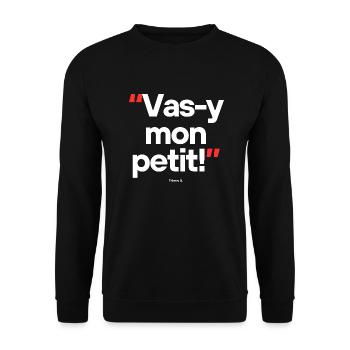 Citation célèbre footballeur / commentateur - Sweat-shirt Unisexe - noir - Devant - Alina (178cm) & Michal (187cm)