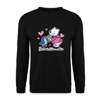 Friends share everything - Unisex Sweatshirt - black - Front - Alina (178cm) & Michal (187cm)
