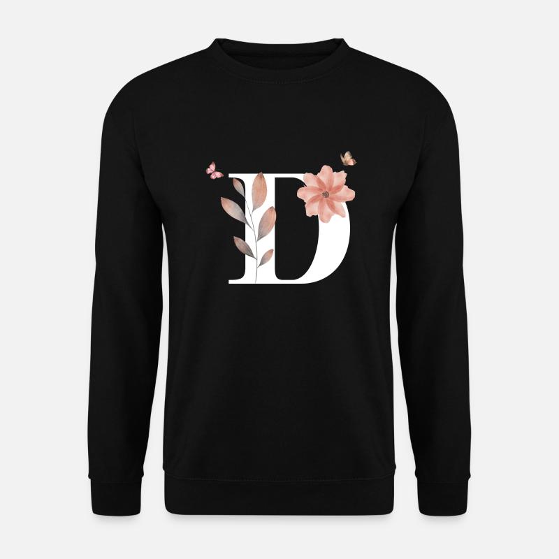 Wildblumen-Aquarell-Brief - Unisex Pullover - Schwarz
