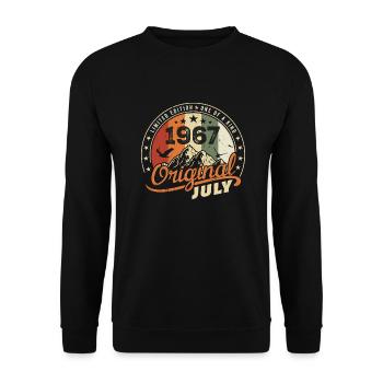 1967 July 1967 Shirt Birthday 1967 Gift - Unisex Sweatshirt - black - Front - Alina (178cm) & Michal (187cm)