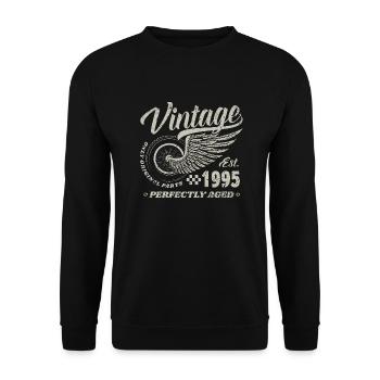 30th Birthday 30 Years Born 1995 Man Woman - Unisex Sweatshirt - black - Front - Alina (178cm) & Michal (187cm)