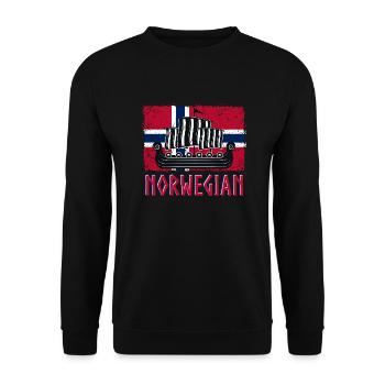 Norvège Norvégien Viking Vikings Fun Valhalla Odin - Sweat-shirt Unisexe - noir - Devant - Alina (178cm) & Michal (187cm)