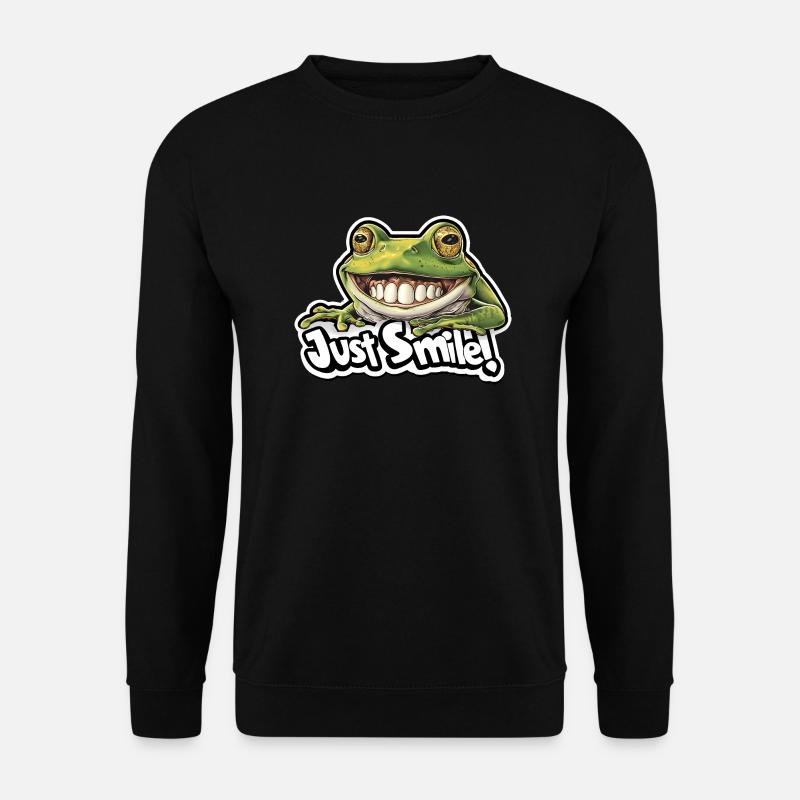 Just Smile! Ugly Frog - Unisex Sweatshirt - black
