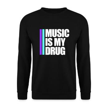 Music is my Drug Medicine Saying Music Drug Party - Unisex Sweatshirt - black - Front - Alina (178cm) & Michal (187cm)