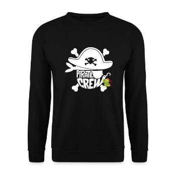 Pirate Birthday Party Group Shirt Buccaneers - Unisex Sweatshirt - black - Front - Alina (178cm) & Michal (187cm)