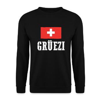 Swiss Switzerland - Unisex Sweatshirt - black - Front - Alina (178cm) & Michal (187cm)