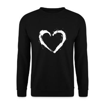Herz Symbol - Unisex Pullover - Schwarz - Vorne - Alina (178cm) & Michal (187cm)