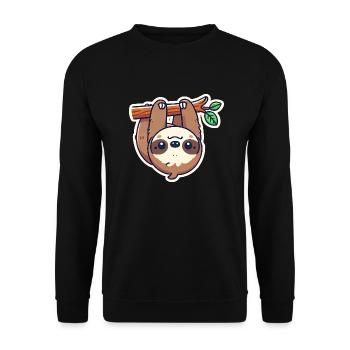 Cute Sloth hanging on branch, Love Sloths - Unisex Sweatshirt - black - Front - Alina (178cm) & Michal (187cm)