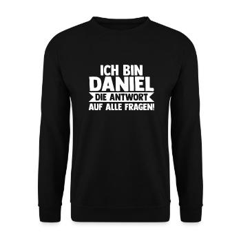 Prénom Daniel - Sweat-shirt Unisexe - noir - Devant - Alina (178cm) & Michal (187cm)