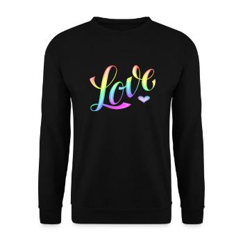 Love - Regenbogen -Desingned by KissingLetters - Sweat-shirt Unisexe - noir - Devant - Alina (178cm) & Michal (187cm)