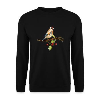 Bunter Vogel - Unisex Pullover - Schwarz - Vorne - Alina (178cm) & Michal (187cm)