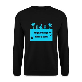 spring break bleu clair - Sweat-shirt Unisexe - noir - Devant - Alina (178cm) & Michal (187cm)