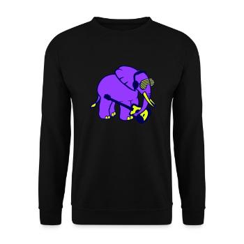 Elefant Spielt Gitarre Musik Party Band Gitarrist - Unisex Pullover - Schwarz - Vorne - Alina (178cm) & Michal (187cm)