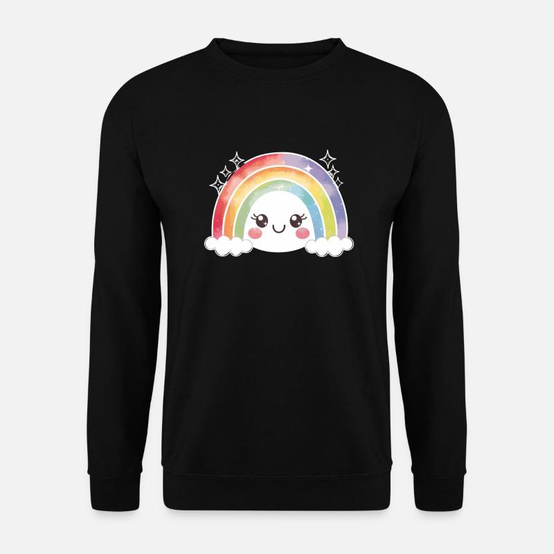 Kawaii Niedlicher Regenbogen - Unisex Pullover - Schwarz
