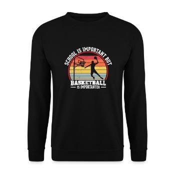 Basketball Vintage Slogan Lustig - Unisex Pullover - Schwarz - Vorne - Alina (178cm) & Michal (187cm)