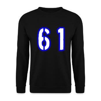 61 Zahl Symbol - Unisex Pullover - Schwarz - Vorne - Alina (178cm) & Michal (187cm)
