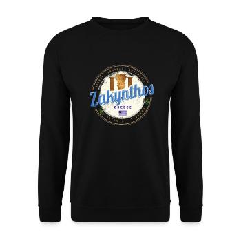 Zakynthos Insel in Griechenland Vintage Souvenir - Unisex Pullover - Schwarz - Vorne - Alina (178cm) & Michal (187cm)