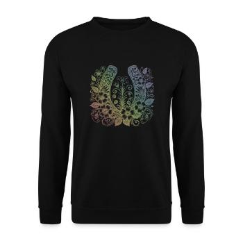 Horseshoe - Unisex Sweatshirt - black - Front - Alina (178cm) & Michal (187cm)