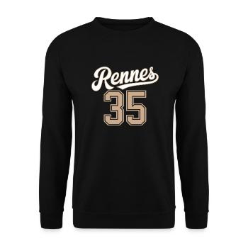 Rennes 35 - Sweat-shirt Unisexe - noir - Devant - Alina (178cm) & Michal (187cm)